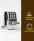 Dawn Electronic Door Lock With Handle And Keypad Smart Keyless Entry for Front Door Digital Knob With Code Fob Key Brushed Nickel Finish
