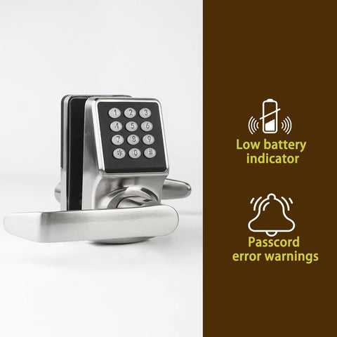 Dawn Electronic Door Lock With Handle And Keypad Smart Keyless Entry for Front Door Digital Knob With Code Fob Key Brushed Nickel Finish