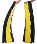 Two Pack 3 Channel Cable Ramp Protector For Wires And Hoses, Heavy Duty PVC Rubber Cord Protector Ramps, 39.4 Inch Long