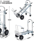 3 In 1 Folding Hand Truck Dolly Cart With Wheels Up To 550 Lbs Heavy Duty Aluminum Frame Includes Stair Climbing Four Wheel Incline And Flatbed Modes No Tools Needed, folding views