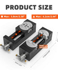 Precision Mini Drill Press Vise Featuring Self Adjusting Fractal Grips And Rock Solid Power For Irregular Pieces Around Two Forty Four Inch Jaw Size Hella Tough Aluminum Desktop Clamp Crafted For Hobby Work And Jewelry Fixups size details showing max opening of 2.44 inches and 0.79 inches depth