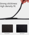 Close-up of strong Velcro on Mechanic Belt For Men No Scratch TSA Approved Non Metal Hypoallergenic Black Leather Buckleless Belt.
