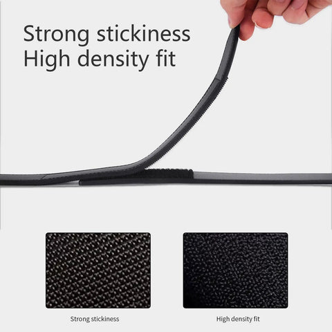 Close-up of strong Velcro on Mechanic Belt For Men No Scratch TSA Approved Non Metal Hypoallergenic Black Leather Buckleless Belt.
