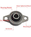 Two Pack 10mm Pillow Block Flange Bearing KFL000 Self Aligning Mounted Zinc Aluminum Alloy labeled components