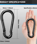 Amazon 4-inch black metal carabiner clip, heavy-duty rope connector
