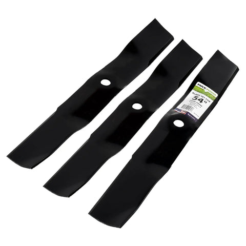 3-Blade Set For 54 Inch John Deere Lawn Mower Replaces OEM M143520 UC22010 Includes 19 Inch Blades For DIY Installation