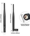 Bluetooth And WiFi Antenna SMA Male 2.4GHz 6dBi Booster dimensions and connector details