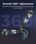 7 Inch Magic Arm With 1/4-20 Screws And Spring Loaded Pins 1.5 Kg Load Capacity 360 Degree Dual Ball Head Non Slip Design