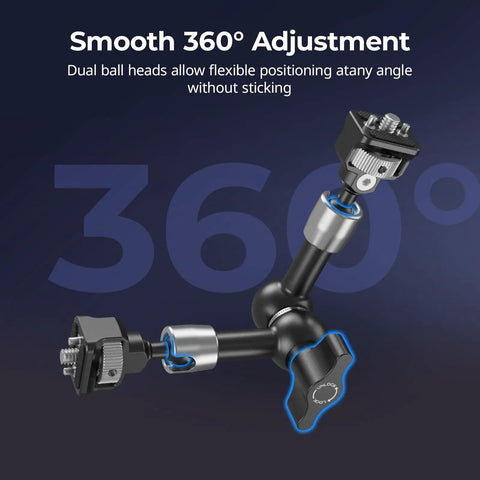 7 Inch Magic Arm With 1/4-20 Screws And Spring Loaded Pins 1.5 Kg Load Capacity 360 Degree Dual Ball Head Non Slip Design