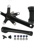 Lightweight 44T Hollow Aluminum Crankset With 152mm Arm And Bottom Bracket For Road Bikes Upgrade Anodized Finish Delivers Stiff Power Transfer And Smooth Pedal Response For Cyclists, black crank arms and bottom bracket