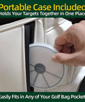 Ghost Hole Putting Targets 4 Pack Official Size 4.25 Inch Flat Discs in Carrying Case, fits in golf bag pocket