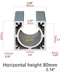 Front view of CNCTOPBAOS aluminum Nema34 motor mounting bracket for CNC router/engraving mill (86x86x80mm)