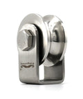 Stainless Steel U Type Groove Sliding Wheel Roller Track Rail Fixed Pulley With Bearing Heavy Duty Long Style Silver Tone For Industrial Doors Machinery And Sliding Systems, 1.9in