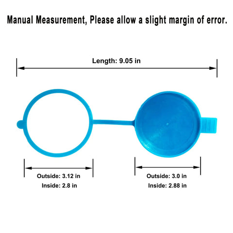 Dimensions of Heavy Duty Windshield Washer Fluid Reservoir Cap Replacement for Sprinter Vans and Select Mercedes Benz Models