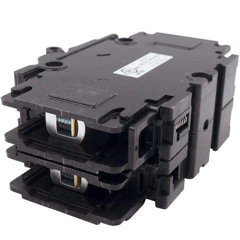 2 Pole 60A 230V HVAC Air Handler Circuit Breaker Replacement For RBHL And RBHN Model Specific 42-107430-03 UEBI-70602BBDx Not Universal DIN Rail Mount Lug To Lug Terminals Beefy Built Breaker Reliable Upgrade For Your Unit., black 2-pole DIN rail HVAC breaker with lug-to-lug terminals
