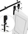 Beefed Up Heavy Duty Bi Folding Barn Door Sliding Track Kit For Four Doors 6 Foot 72 Inch Rails Frosted Black Finish