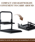 Block Printing Press For Linocut And Hand Letterpress Adjustable Height Steel Press Model B folded and unfolded views