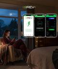 Universal Dual Port Level 2 EV Charging Station With 50 Amp Home Electric Vehicle Setup And Slick 18 Foot Cord providing app monitoring at home.