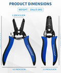 Five Pack Wire Strippers And Cutters With Safety Lock And Spring Loaded Pro Grade Electrician Pliers for 10 to 22 AWG
