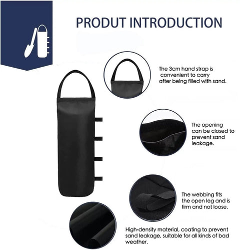 Beefed Up Canopy Sand Bags 112 Lbs 4 Pack Empty Weight Bags with hand strap, Oxford cloth, leakproof seams detail view
