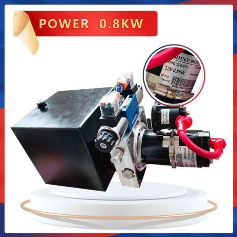 Compact 12V Hydraulic Power Unit With 0.8 kW Dual Acting Pump for Lifts and Trailers on display