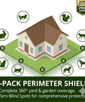 Solar Ultrasonic Animal Repellent For Yard And Garden Outdoor With Motion Sensor Waterproof Deterrent For Cats Dogs Squirrels Raccoons Skunks Rabbits Coyotes Humane Pack Of 4, 4-pack perimeter shield