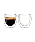 Double Wall Insulated Espresso Cups 5 Oz Glass Set Of 2 For Coffee Machines Clear Mugs That Keep Drinks Hot Or Cold Condensation Free