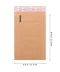Kraft Paper Envelopes With Honeycomb Padding And Double Layer Design, 50 Pack, showing adhesive strip and size dimensions.
