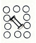 Black silicone seal ring set for ice cream machine: 1 H-shaped gasket and 10 O-shaped rings.