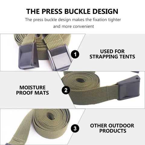 3 Pack Military Green 25mm Tie Down Straps With Quick Release Buckles For Luggage, Cargo, And Camping Gear Fastening And Securing