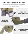 Military Green Cargo Tie Down Straps With Buckle 25mm By 1m Lashing Belts for luggage and camping gear securement