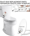 Kick Floor Wobbles To The Curb With These Rock Solid Toilet Seat Bolts And Captive Screws Hassle Free No Sweat Installation Upgrades Comfort Compatible With Cachet And ReadyLatch Two Piece Hardware Pack for Kohler toilets.