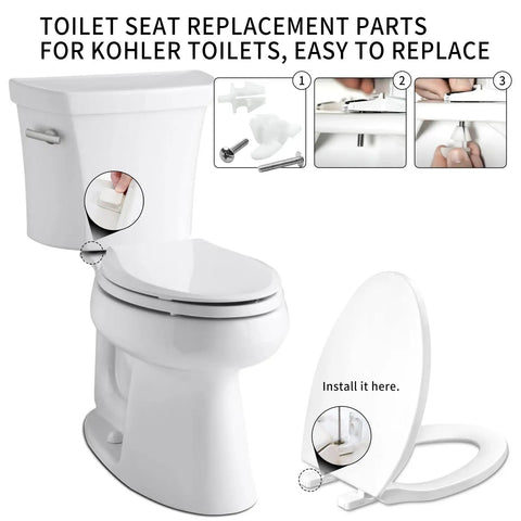 Kick Floor Wobbles To The Curb With These Rock Solid Toilet Seat Bolts And Captive Screws Hassle Free No Sweat Installation Upgrades Comfort Compatible With Cachet And ReadyLatch Two Piece Hardware Pack for Kohler toilets.