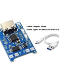 Plug And Go Tp4056 Lithium Battery Charger Board With Type C Usb 5V 1A Input And Thermal Cutoff Protection For 3.7V Cells And Maker Projects Solid Deal with USB cable.