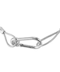 Beefy Heavy Duty 31.5 Inch Stainless Steel Stage Light Safety Cables, 110 Lb Load Capacity, shown with easy clip-on security rope