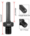 2 Pack Core Drill Bit Adapters 5/8-11 Thread To 3/8 Inch Triangle Shank Heavy Duty Conversion For Diamond Hole Saws