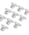 10 Piece Linear Motion Rail Support Brackets Set For Heavy Duty Robotics And Automation, Premium Aluminum Alloy, High Precision Machining, Smooth Edges, Rock Solid And Ultra Durable, Reliable For CNC Machines And Industrial Projects, 10-pack silver brackets