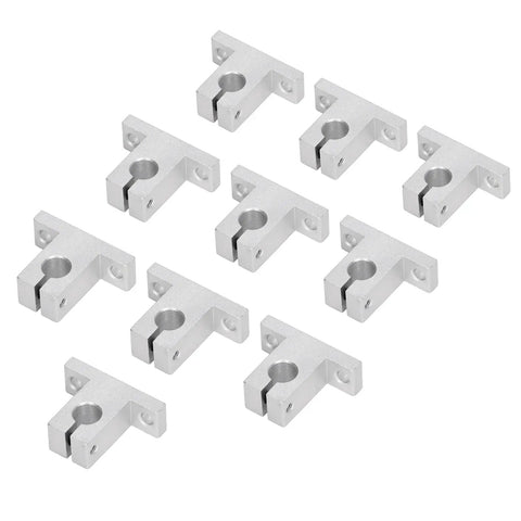 10 Piece Linear Motion Rail Support Brackets Set For Heavy Duty Robotics And Automation, Premium Aluminum Alloy, High Precision Machining, Smooth Edges, Rock Solid And Ultra Durable, Reliable For CNC Machines And Industrial Projects, 10-pack silver brackets