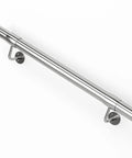 Heavy Duty 3 Ft Industrial Metal Handrail Kit Featuring Solid 304 Stainless Steel Wall Mount Grab Bar for stairs, close-up view.