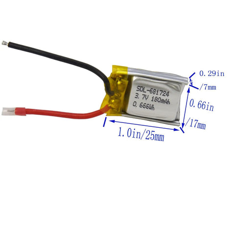 2-Pack 3.7V 150mAh Li-Poly Battery Replacement For Syma S107 S107G RC Helicopters And Mini RC Cars, 20C Discharge