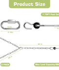 7.75 Foot Heavy Duty Porch Swing Chain Kit With 304 Stainless Steel Construction And Zinc Plated Hanging Set for swings.