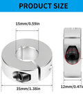 Product size diagram of Split Shaft Collar Set Of 4 Aluminum One Piece Locking Collars 15Mm Bore 35Mm OD 12Mm Thick With M5 Set Screws.