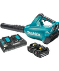 Top Tier Heavy Hitter 36V Brushless Leaf Blower Kit with two 18V batteries and charger for efficient yard cleanup.