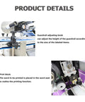 Guardrail adjusting knob on Automatic Flat Labeling Machine With Touchscreen Control And Heavy Duty Conveyor Belt Code Printer.