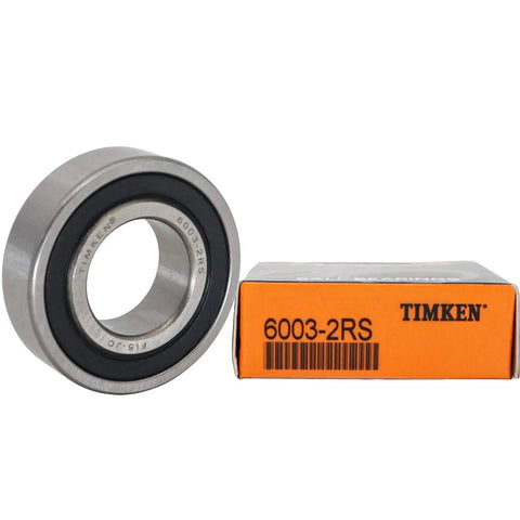 2 Pack 6003-2RS Double Rubber Seal Deep Groove Ball Bearings 17x35x10mm Pre Lubricated High Performance Radial Bearings Chrome Steel Dual Seals