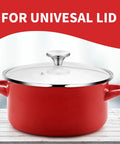 Snag This Rock Solid Replacement Dutch Oven Knob Set, Heat Resistant Stainless Steel Pot Lid Handles For Enameled Cast Iron Cookware, Hassle Free Kitchen Upgrade Silver Four Pack. Red dutch oven with stainless steel lid knob.