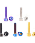 Aviation Grade Titanium Cone Head Screws Torx Anti Theft 4 Pack M4 M5 M6 M8 Burnt Blue CNC Machined shown in five colors