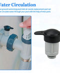 Hand installing air jet valve and black cap from Air Jet Valve And Cap Kit For Above Ground Pool Inlets, Replacement Part