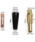 Flux Core MIG Welding Kit With Gasless Nozzles And 0.035 In Contact Tips And Diffusers For Easy Swaps, product dimensions