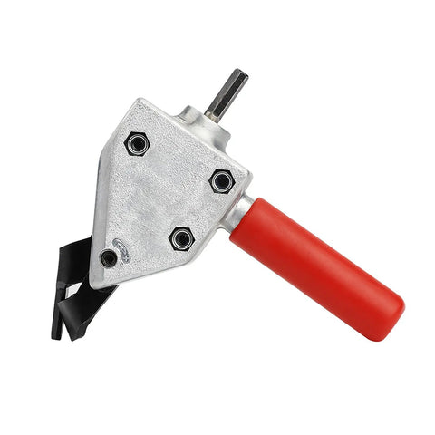 Heavy Duty Electric Drill Metal Nibbler Sheet Cutter Attachment with ergonomic grip for precise cutting of steel and stainless steel.